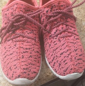 Pink running shoes
